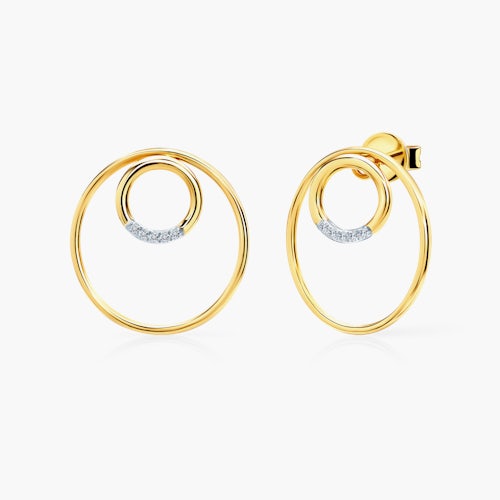 Kolczyki koła Savicki: złote, diamenty